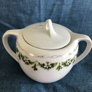 RS Green and White Sugar bowl with Lid